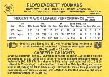 1987 Donruss #257 Floyd Youmans Back