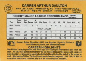 1987 Donruss #262 Darren Daulton Back