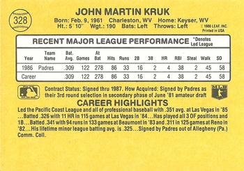 1987 Donruss #328 John Kruk Back