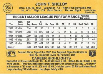 1987 Donruss #354 John Shelby Back