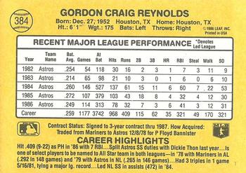 1987 Donruss #384 Craig Reynolds Back