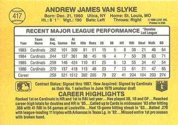 1987 Donruss #417 Andy Van Slyke Back