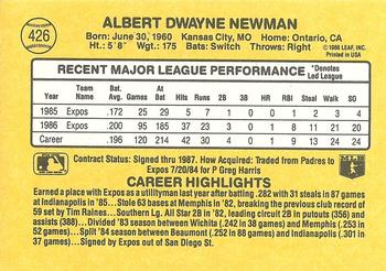 1987 Donruss #426 Al Newman Back