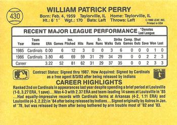 1987 Donruss #430 Pat Perry Back