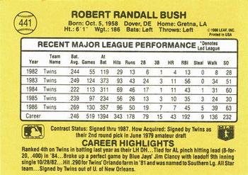 1987 Donruss #441 Randy Bush Back