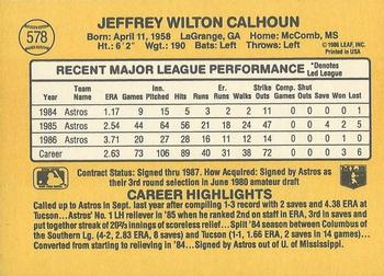 1987 Donruss #578 Jeff Calhoun Back