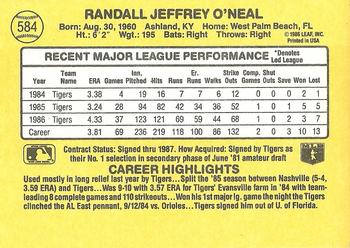 1987 Donruss #584 Randy O'Neal Back