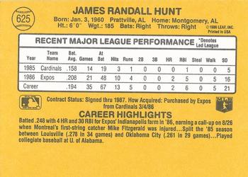 1987 Donruss #625 Randy Hunt Back