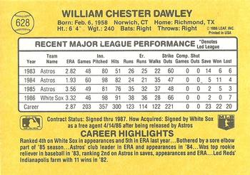1987 Donruss #628 Bill Dawley Back