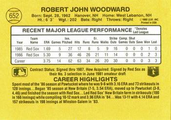 1987 Donruss #652 Rob Woodward Back