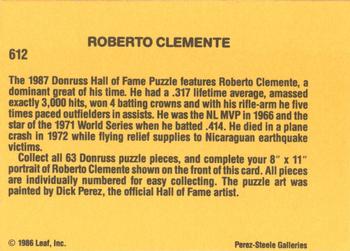 1987 Donruss #612 Roberto Clemente Back