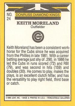 1987 Donruss #24 Keith Moreland Back