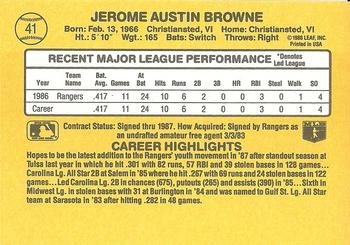 1987 Donruss #41 Jerry Browne Back