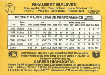 1987 Donruss #71 Bert Blyleven Back