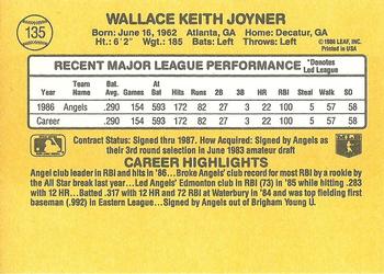 1987 Donruss #135 Wally Joyner Back