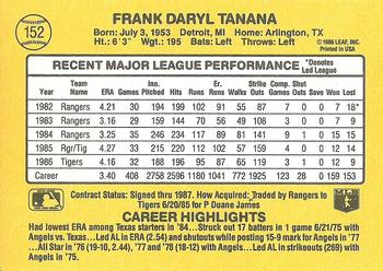 1987 Donruss #152 Frank Tanana Back