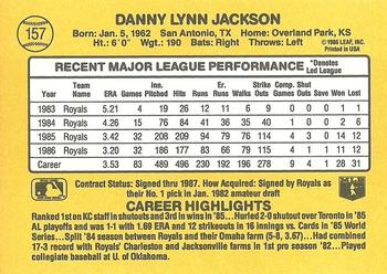 1987 Donruss #157 Danny Jackson Back