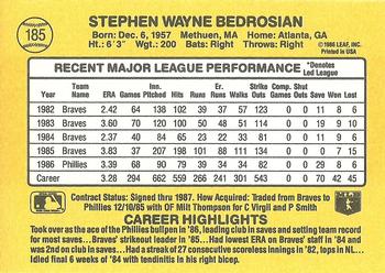 1987 Donruss #185 Steve Bedrosian Back