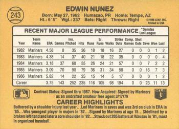 1987 Donruss #243 Ed Nunez Back