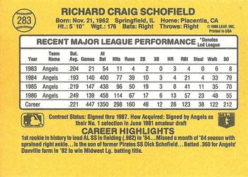 1987 Donruss #283 Dick Schofield Back
