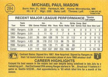 1987 Donruss #284 Mike Mason Back