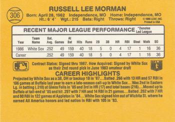 1987 Donruss #306 Russ Morman Back