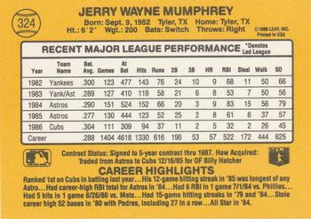 1987 Donruss #324 Jerry Mumphrey Back