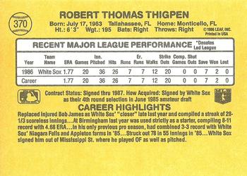1987 Donruss #370 Bobby Thigpen Back