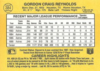 1987 Donruss #384 Craig Reynolds Back