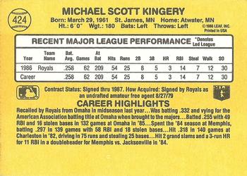 1987 Donruss #424 Mike Kingery Back