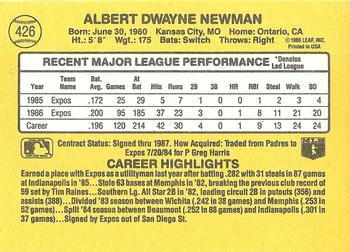 1987 Donruss #426 Al Newman Back