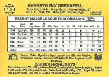 1987 Donruss #437 Ken Oberkfell Back