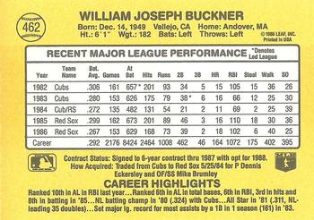 1987 Donruss #462 Bill Buckner Back