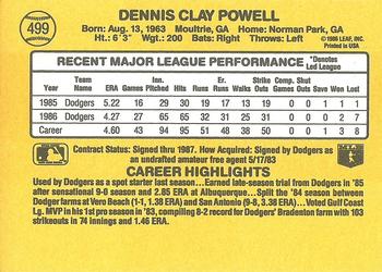 1987 Donruss #499 Dennis Powell Back