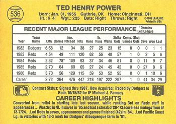 1987 Donruss #536 Ted Power Back