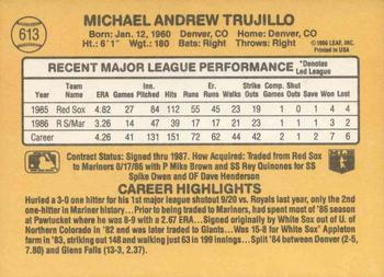 1987 Donruss #613 Mike Trujillo Back