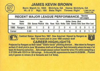 1987 Donruss #627 Kevin Brown Back
