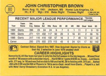 1987 Donruss #80 Chris Brown Back
