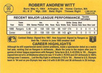 1987 Donruss #99 Bobby Witt Back