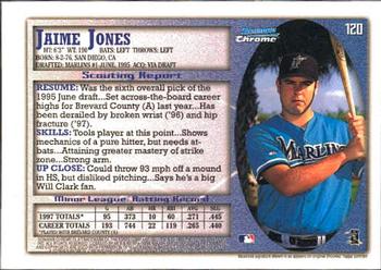 1998 Bowman Chrome #120 Jaime Jones Back