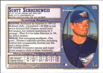 1998 Bowman Chrome #126 Scott Schoeneweis Back