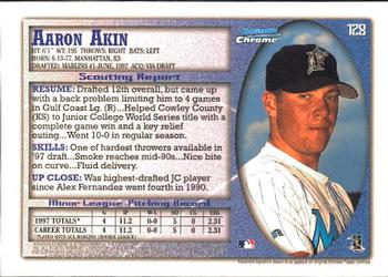 1998 Bowman Chrome #128 Aaron Akin Back