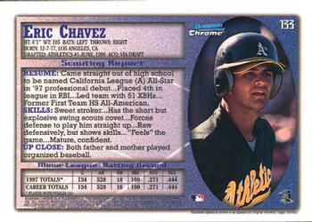 1998 Bowman Chrome #133 Eric Chavez Back