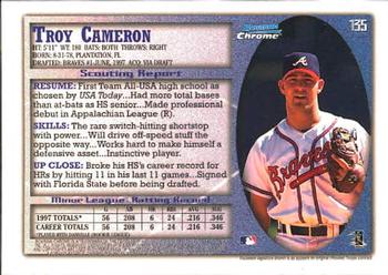 1998 Bowman Chrome #135 Troy Cameron Back