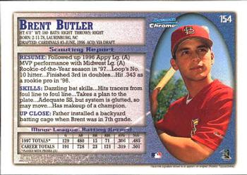 1998 Bowman Chrome #154 Brent Butler Back