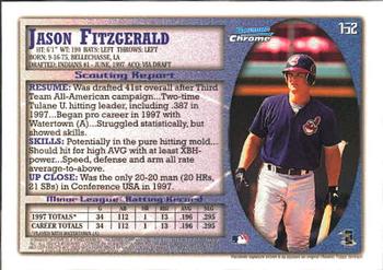 1998 Bowman Chrome #162 Jason Fitzgerald Back