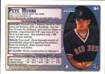 1998 Bowman Chrome #164 Pete Munro Back