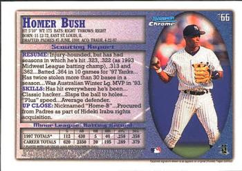 1998 Bowman Chrome #166 Homer Bush Back
