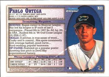1998 Bowman Chrome #180 Pablo Ortega Back