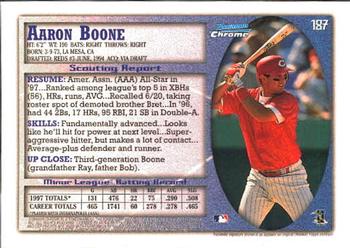 1998 Bowman Chrome #187 Aaron Boone Back